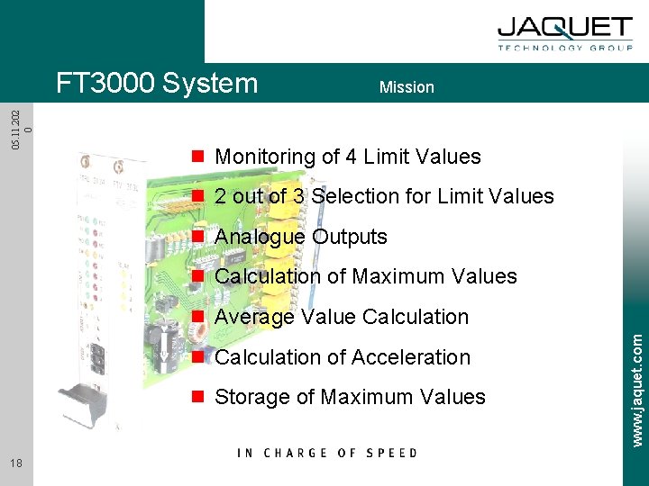 05. 11. 202 0 FT 3000 System Mission n Monitoring of 4 Limit Values