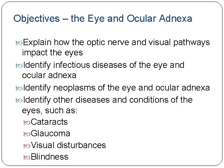 Anatomy for ICD10 The Eye and Ocular Adnexa