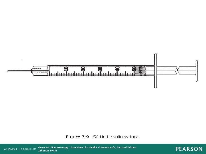 Figure 7 -9 50 -Unit insulin syringe. Focus on Pharmacology: Essentials for Health Professionals