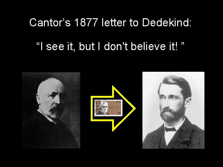 Cantor’s 1877 letter to Dedekind: “I see it, but I don't believe it! ”