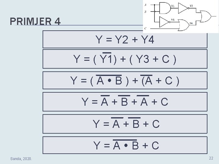 PRIMJER 4 Y = Y 2 + Y 4 Y = ( Y 1)