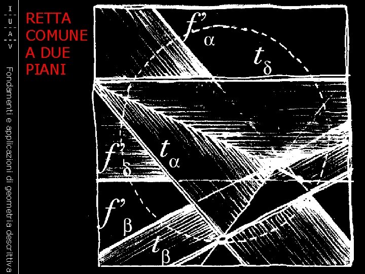 Fondamenti e applicazioni di geometria descrittiva RETTA COMUNE A DUE PIANI 