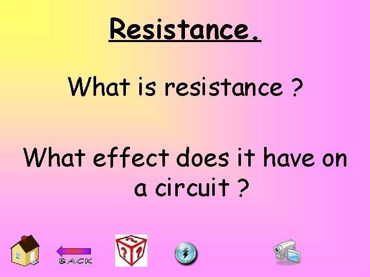 Resistance. What is resistance ? What effect does it have on a circuit ?