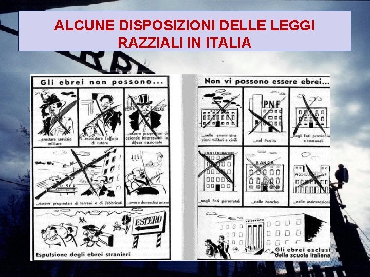 ALCUNE DISPOSIZIONI DELLE LEGGI RAZZIALI IN ITALIA 