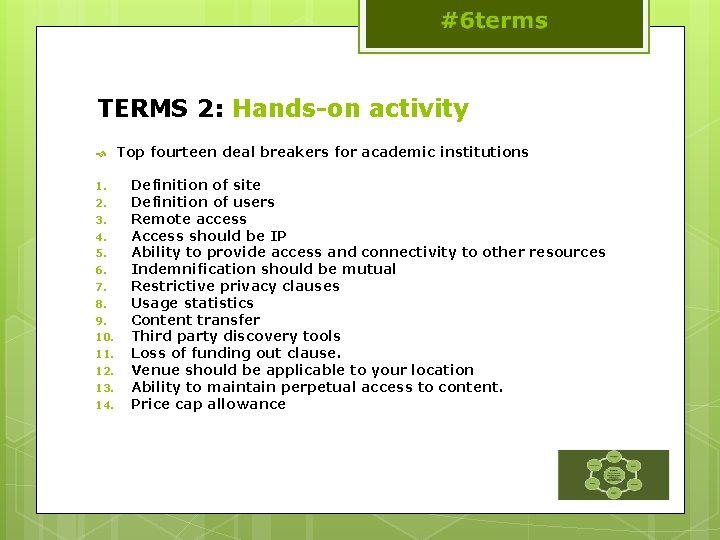 TERMS 2: Hands-on activity 1. 2. 3. 4. 5. 6. 7. 8. 9. 10.
