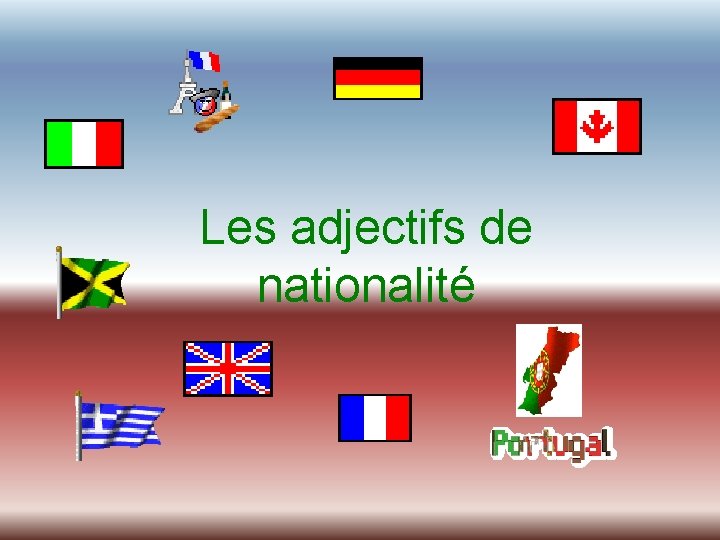 Les adjectifs de nationalité 