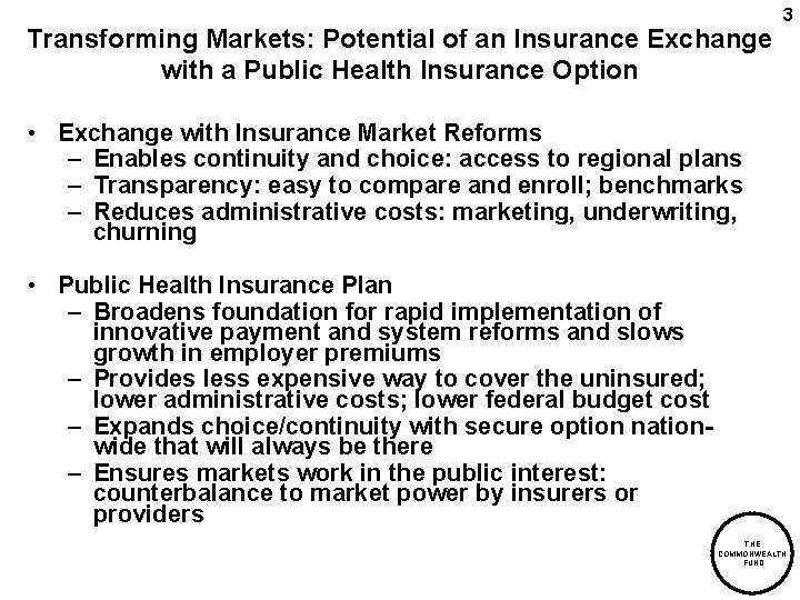 Transforming Markets: Potential of an Insurance Exchange with a Public Health Insurance Option 3