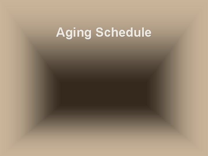 Aging Schedule 