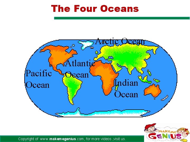 The Four Oceans Arctic Ocean Pacific Ocean Atlantic Ocean Indian Ocean Copyright of www. The Four Oceans Arctic Ocean Pacific Ocean Atlantic Ocean Indian Ocean Copyright of www.