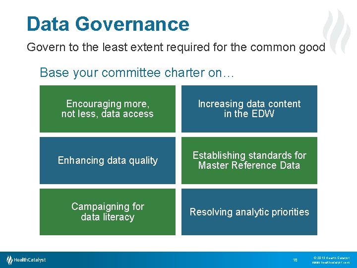 Data Governance Govern to the least extent required for the common good Base your