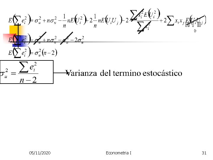 05/11/2020 Econometria I 31 