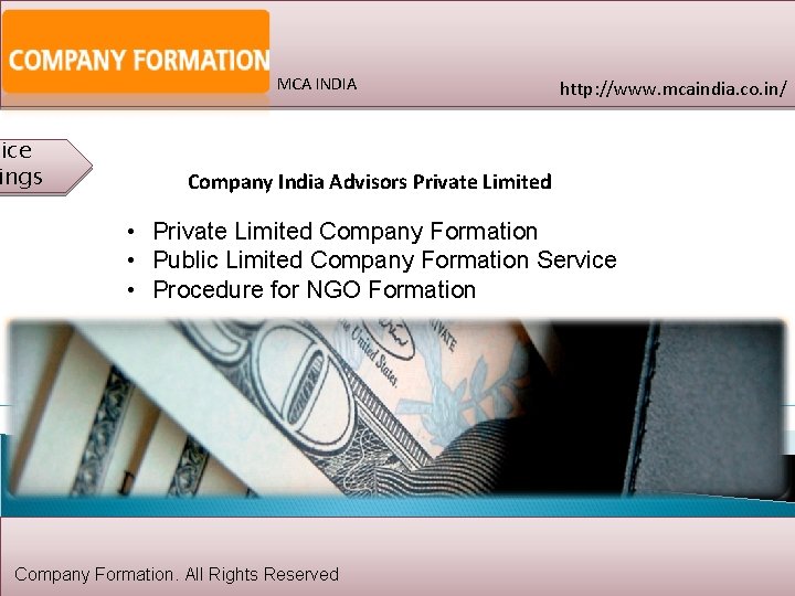 MCA INDIA Coimbatore, India vice ings http: //www. mcaindia. co. in/ Company India Advisors