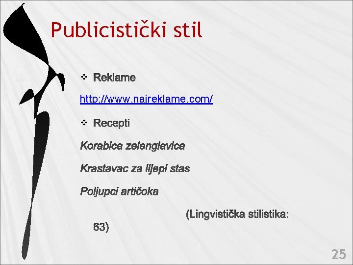 Publicistički stil v http: //www. najreklame. com/ v 25 