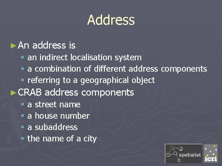 Privacy aspects of addresses Matthias Van hoogenbemt ICRI