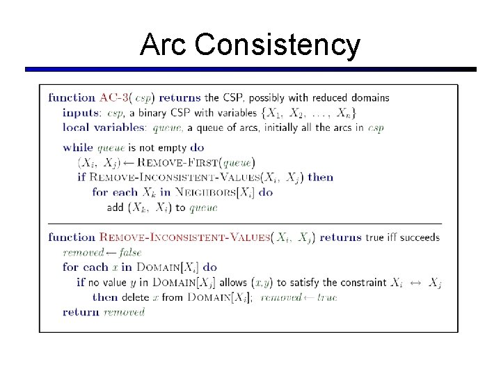 Arc Consistency 