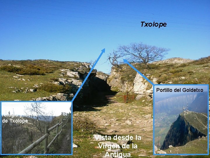 Txolope Cumbre del Txarlazo Portillo del Goldetxo Entrada al refugio y fuente de Txolope