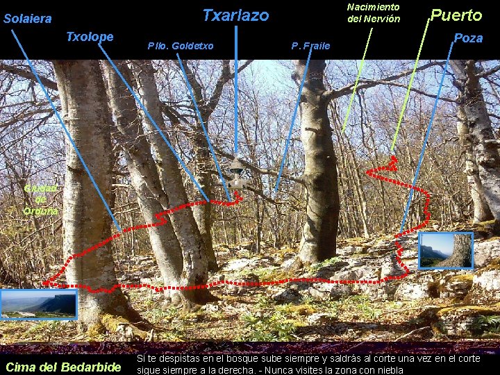 Nacimiento del Nervión Txarlazo Solaiera Txolope Pllo. Goldetxo P. Fraile Puerto Poza Ciudad de