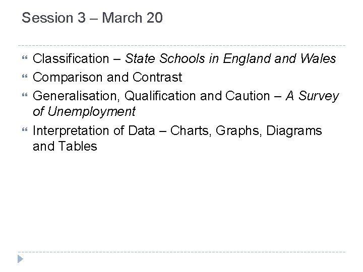 Session 3 – March 20 Classification – State Schools in England Wales Comparison and