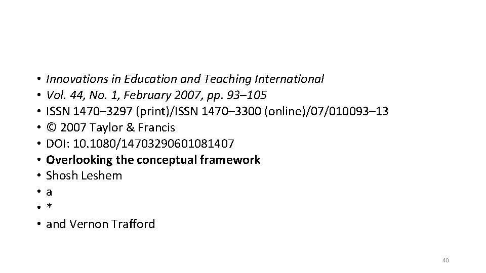  • • • Innovations in Education and Teaching International Vol. 44, No. 1,