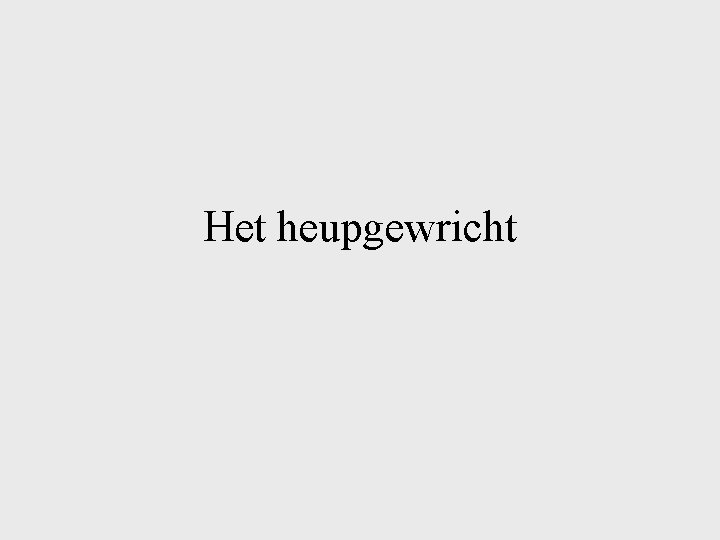 Het heupgewricht 