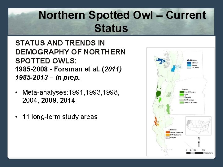 Northern Spotted Owl – Current Status STATUS AND TRENDS IN DEMOGRAPHY OF NORTHERN SPOTTED