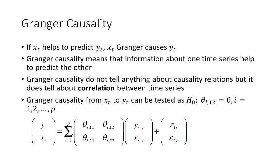 Granger Causality • 