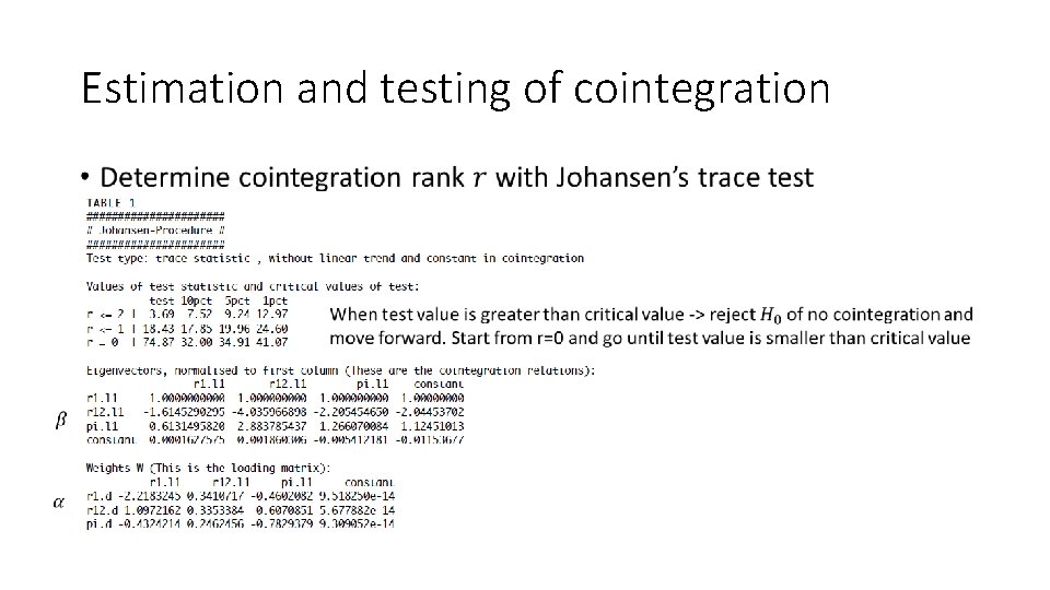 Estimation and testing of cointegration • 