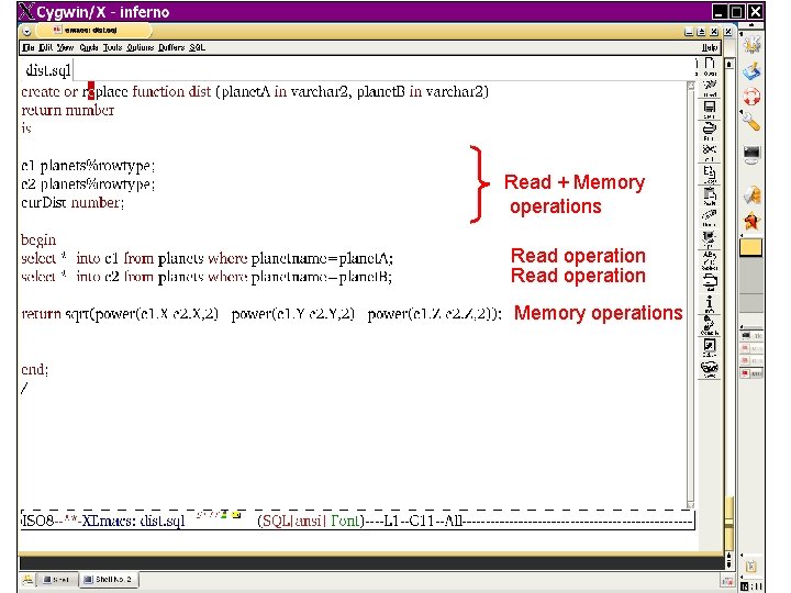 Read + Memory operations Read operation Memory operations 