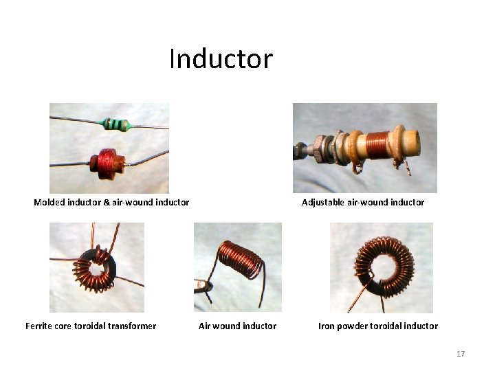 Inductor Molded inductor & air-wound inductor Ferrite core toroidal transformer Adjustable air-wound inductor Air