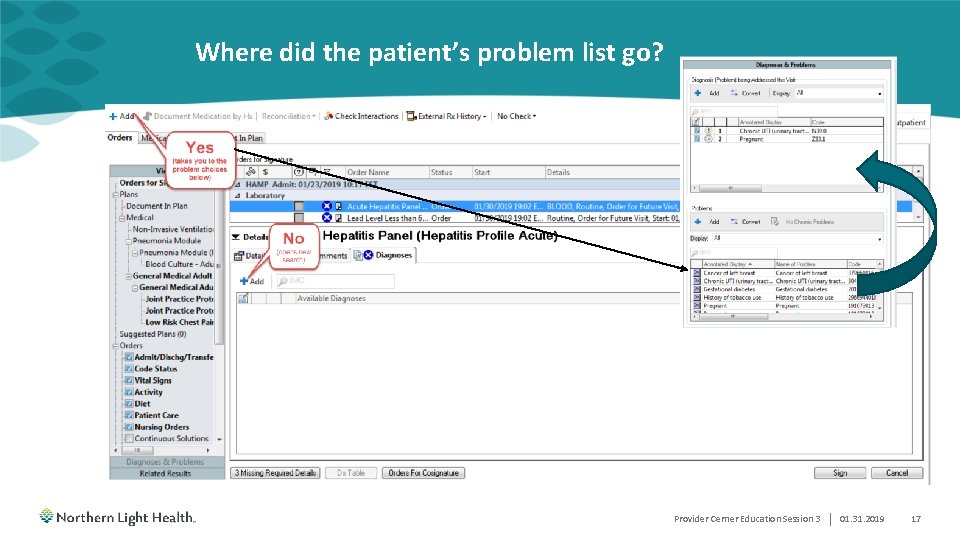 Where did the patient’s problem list go? Provider Cerner Education Session 3 | 01.