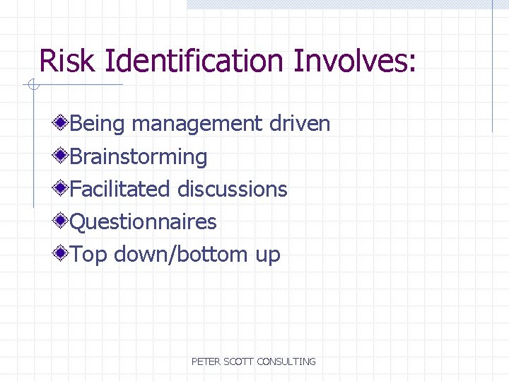 Implementing an effective risk management strategy based upon