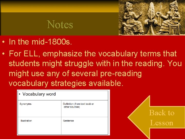 Notes • In the mid-1800 s. • For ELL, emphasize the vocabulary terms that
