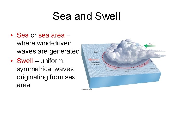 Sea and Swell • Sea or sea area – where wind-driven waves are generated