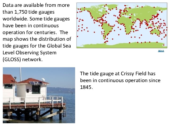 Data are available from more than 1, 750 tide gauges worldwide. Some tide gauges