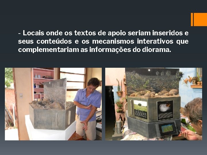 - Locais onde os textos de apoio seriam inseridos e seus conteúdos e os - Locais onde os textos de apoio seriam inseridos e seus conteúdos e os