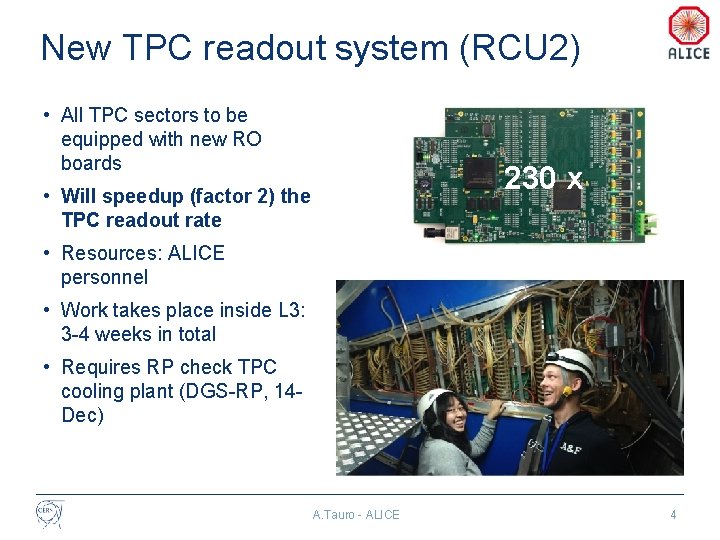 New TPC readout system (RCU 2) • All TPC sectors to be equipped with
