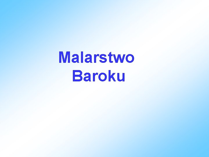 Malarstwo Baroku 