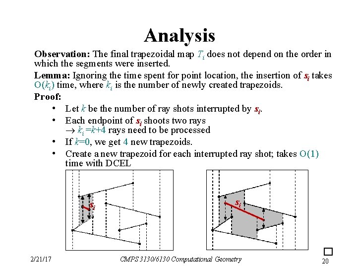 Analysis Observation: The final trapezoidal map Ti does not depend on the order in