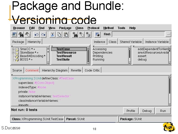 Package and Bundle: Versioning code S. Ducasse 18 