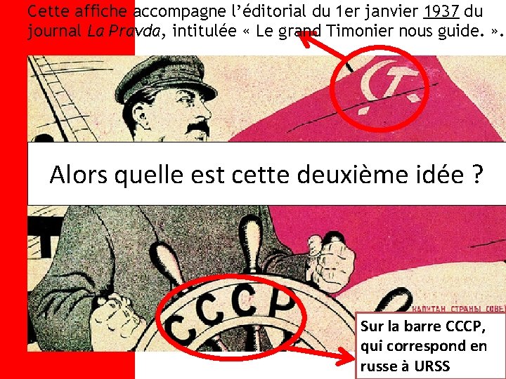 Cette affiche accompagne l’éditorial du 1 er janvier 1937 du journal La Pravda, intitulée