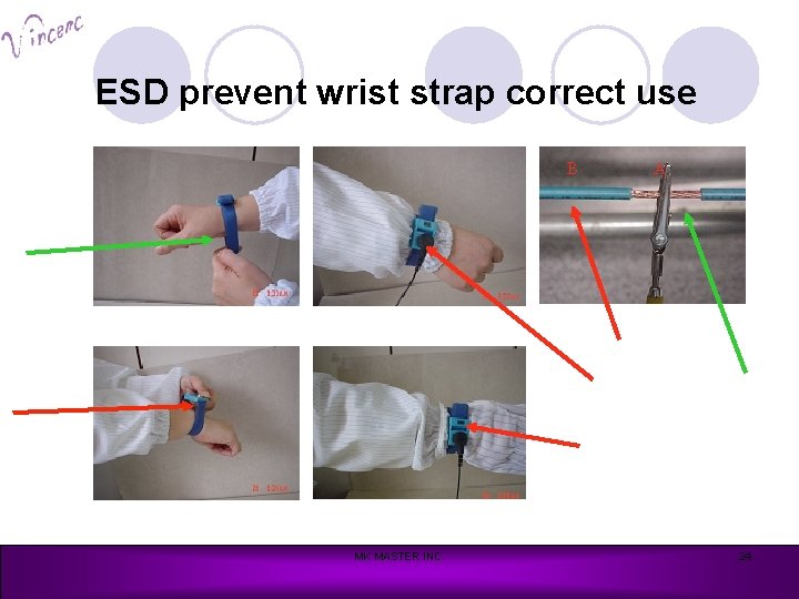 ESD prevent wrist strap correct use B MK MASTER INC. A 24 