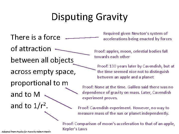 Disputing Gravity Required given Newton’s system of accelerations being enacted by forces There is