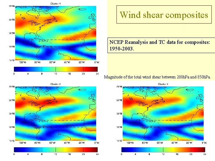 Wind shear composites NCEP Reanalysis and TC data for composites: 1950 -2003. Magnitude of