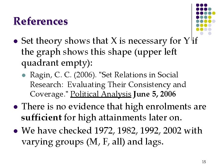 References l Set theory shows that X is necessary for Y if the graph