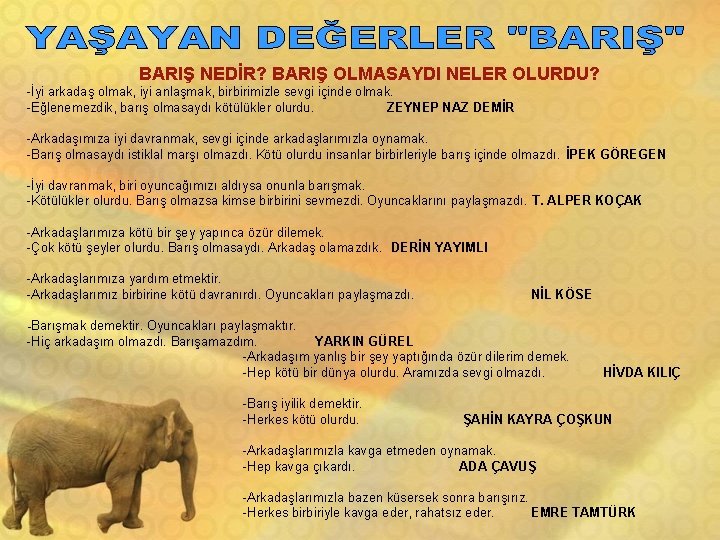 BARIŞ NEDİR? BARIŞ OLMASAYDI NELER OLURDU? -İyi arkadaş olmak, iyi anlaşmak, birbirimizle sevgi içinde