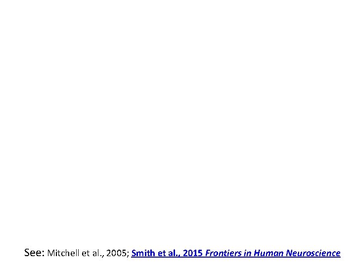 See: Mitchell et al. , 2005; Smith et al. , 2015 Frontiers in Human See: Mitchell et al. , 2005; Smith et al. , 2015 Frontiers in Human