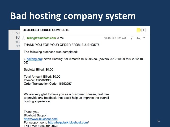 Bad hosting company system 36 Bad hosting company system 36