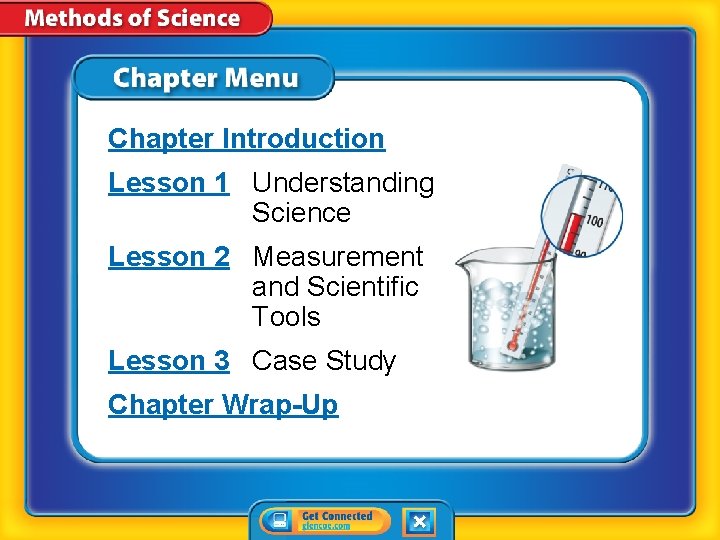 Chapter Introduction Lesson 1 Understanding Science Lesson 2 Measurement and Scientific Tools Lesson 3