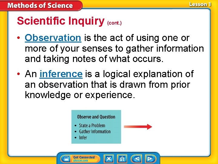 Scientific Inquiry (cont. ) • Observation is the act of using one or more