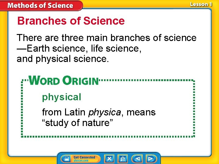 Branches of Science There are three main branches of science —Earth science, life science,
